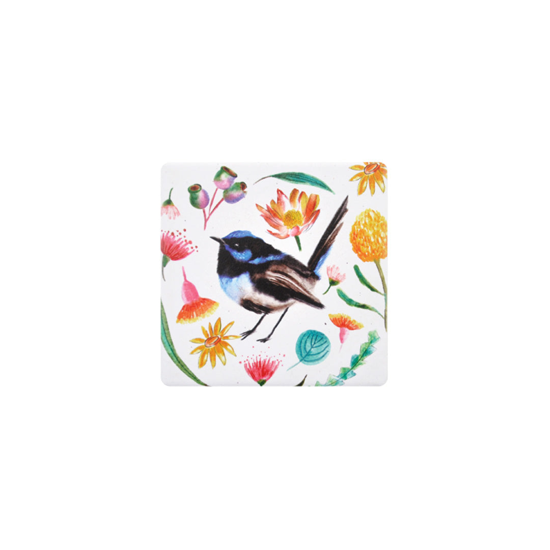 Ceramic Coaster - Aust Blue Wren